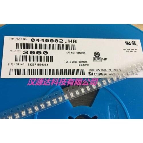 Original new 100% 0440002.WR high temperature resistant SMD fast fuse 1206 2A 32V