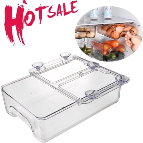 Adjustable Kitchen Refrigerator Storage Rack Fridge Freezer Shelf Holder Pull-out Drawer Organiser Shelf Plate Layer Egg Rack