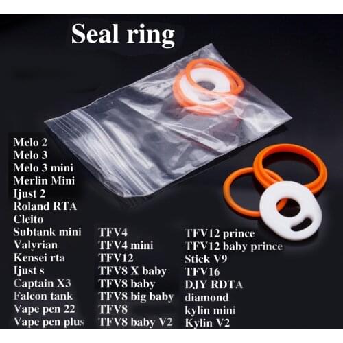 Vape tank rubber seal o ring for tfv8 big baby tfv12 baby prince tfv16 tfv18 Kylin MINI v2 vape pen 22 plus valyrian Falcon tank