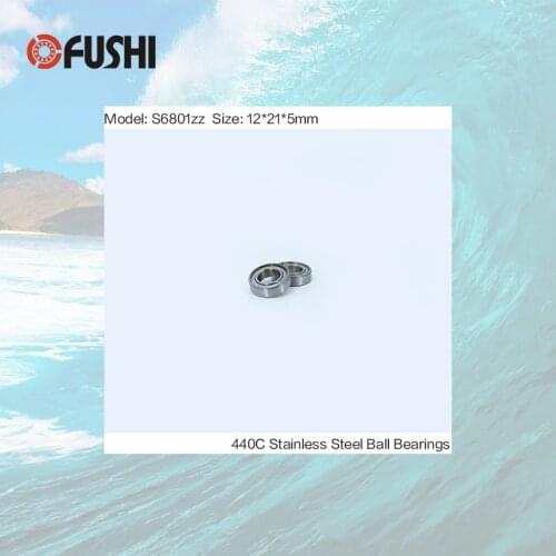 S6801ZZ Bearing 12*21*5 mm ( 10PCS ) ABEC-1 S6801 Z ZZ S 6801 440C Stainless Steel S6801Z Ball Bearings