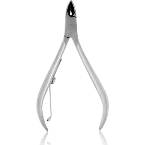 HOT-Stainless Steel Single Spring Screw Cuticle Tong for Nail Art Manicure Pedicure