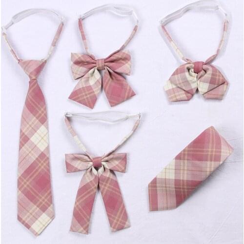 School Dresses For Girl Plaid Bow Tie Lady JK Uniforms Collar Butterfly Cravat Anime Sailor Suit Striped Tie High School Student