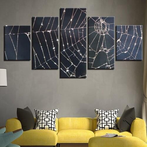 Modern Decoration Paintings 5 Panels Spider Web View Abstract Canvas Art Poster Style Wall Pictures For Living Room Cuadros