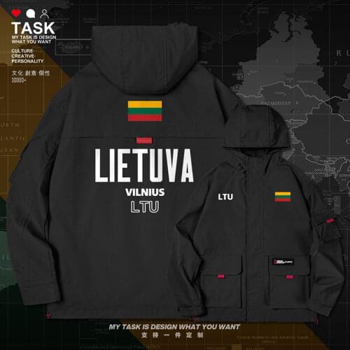 Lithuania Lithuanian LTU men jacket hooded nation flag long sleeve printed jackets fashion coat mens top mens autumn clothes