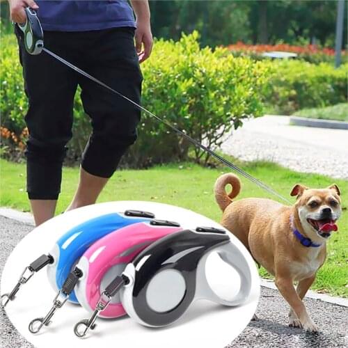 Automatic Retractable Nylon Dog Cat Lead Extending Durable Dog Leash Puppy Walking Running Lead Roulette For Dogs 3M/5M 2021