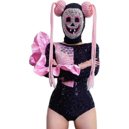 Women Gogo Dance Costumes Bright Diamond Bodysuit Bar Dj Sexy Nightclub Bar DS Singer Stage Show Halloween Rave Clothes DN6681