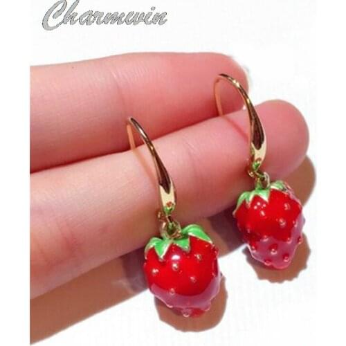 New Fashion Korean Hanging Earrings For Women Earrings Exquisite Trend Super Beautiful Strawberry Dangle Earrings Jewelry