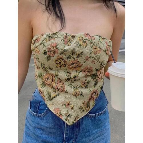 Tossy Summer Sexy Off-Shoulder Tube Tops 2021 New Strapless Backless Printed Tank Top Vest Vintage Corset Camis Party Clubwear