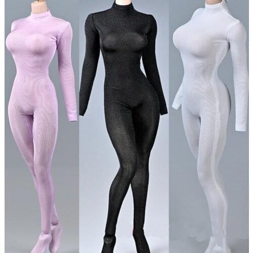 1/6 Female jumpsuits Tights suit Multicolor bodysuit Fit 12'' Female Action Figure Dolls Women Clothes