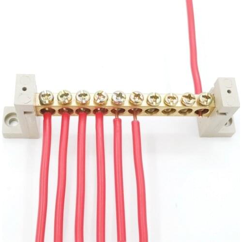 1pcs 5/7/10 Hole Wire Screw Terminal Block Ground row Copper High Bridge Type Wire Terminal Block Electrical Accessories