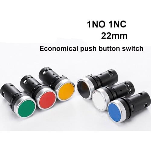1Pcs LA38-11J 22mm Momentary Self-rest Electrical Push Button Switch Green Red 1NO 1NC 3 Pins Screws Terminals Computer PC