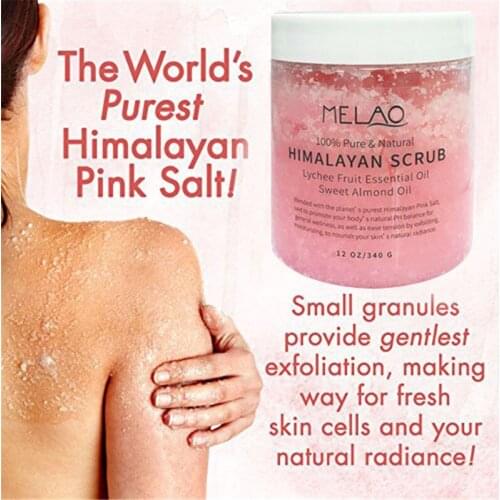 1pc MELAO Himalayan Bath Salt Firming Body Massage Anti-wrinkle Repair Skin Exfoliating Scrub Nourishing Moisture Whitening Skin