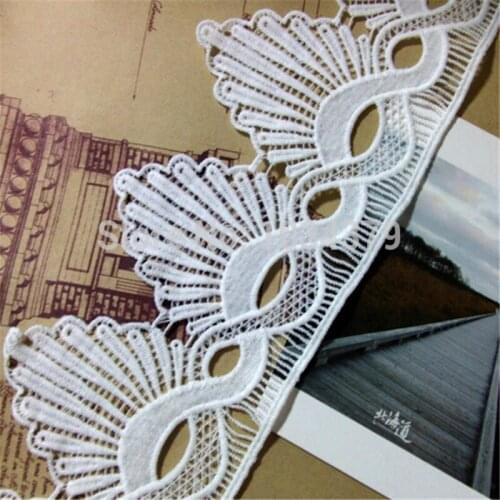 15Yds Wholesale Factory Price White Black Fabric Flower Venise Lace Trim DIY Craft 11.5cm LW0241