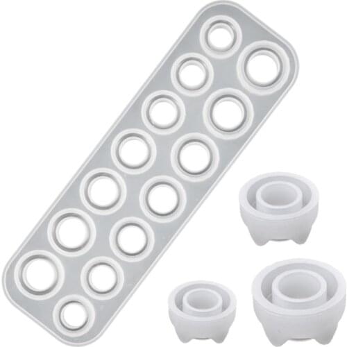 17 Cavities Rings Epoxy Resin Mold Necklace Pendant Earrings Silicone Mould DIY Crafts Jewelry Casting Tools