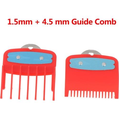 2pcs(1.5mm+4.5mm) Guide Comb Sets 1.5 And 4.5 Mm Size Red Color Attachment Comb Set For Professional Clipper
