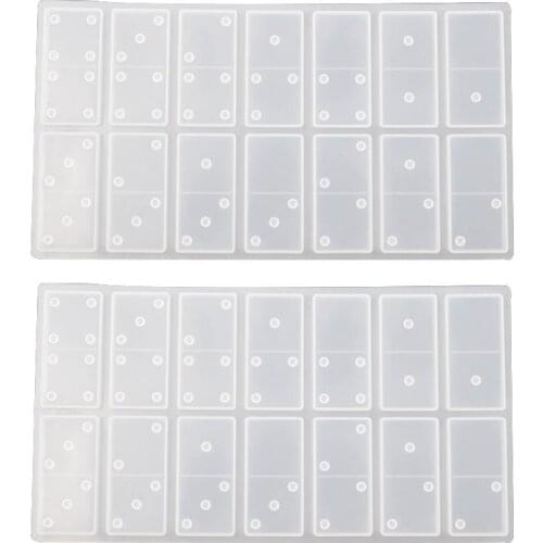 2Pcs Handmade Domino Silicone Mold Professional Set Cabochons Board Making Craft Charms Decor Dominoes resin silicone mold