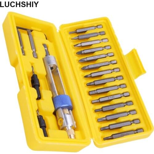 20Pcs Multi Screwdriver Set Drill Driver Converter High Speed Steel 16 Different Kinds Head Bits Allen Wrench Hand Tools Kits