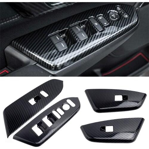 4Pcs Carbon Fiber Texture Interior Door Armrest Cover Trim fit for Honda CRV CR-V 5th 2017-2019