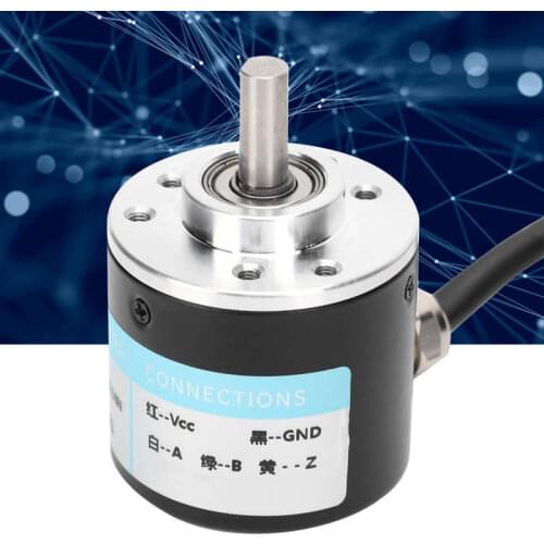 DC 5-24V Solid Shaft Encoder ABZ 3 Phase Motion Controls Component 30KHZ 1000B/1024B Flexible Coupling Connection