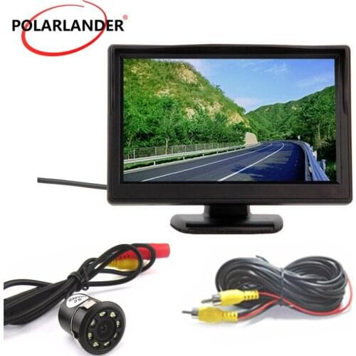 5 Inch TFT Screen Reversing With Lamp Plug-In Rear Camera Parking Monitor Back-up HD Desktop Display 18.5mm LED