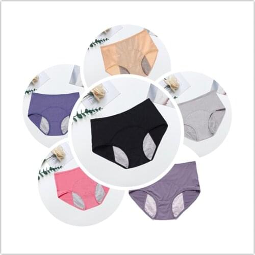 6PC Womens Physiological Pants Stay Away From Itching Briefs Inner diaphragm-fast water absorption Leak Proof Soft Underwear