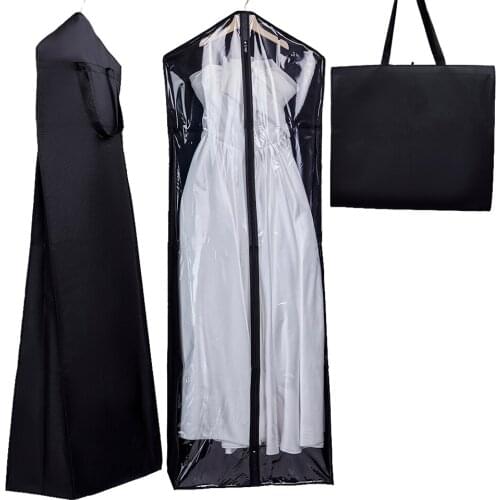 67" Used for Bridal Wedding Party Dress Protection New Arrival Visible High Quality Clothing Dust Cover Bag Coffee Black