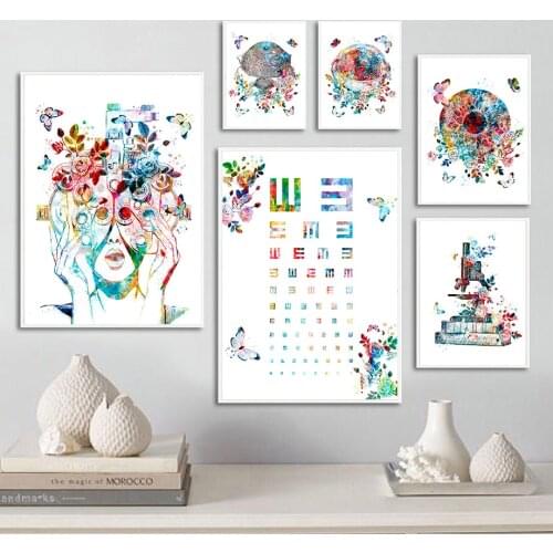 Abstract Watercolor Eye Anatomy Education Nordic Posters And Prints Wall Art Canvas Painting Medicine Pictures Doctor Room Decor