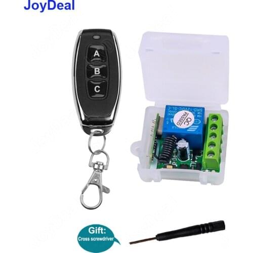 Joydeal 433 MHz Wireless RF DC 12V 1CH Remote Control Switch Receiver Module and RF Transmitter Car Electronic Lock Door Control