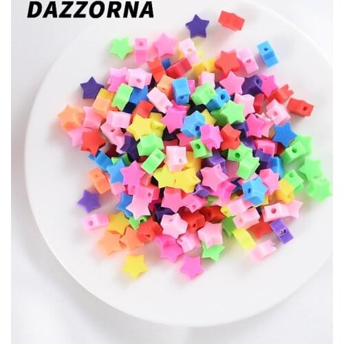 50/100Pcs Mixed Five-Pointed Star Shape Polymer Clay Beads Charm Loose Spacer Beads For Jewelry Making DIY Bracelet Accessories