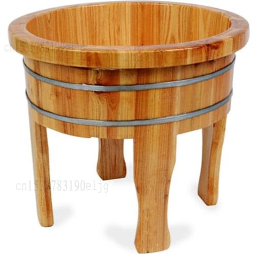 Solid wood gift home high foot wooden barrel foot bath foot bath foot bath wooden foot bath tub high foot wash wooden fumigation
