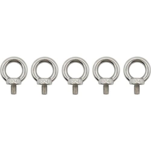 M8(5/16'') Eyebolt, 304 Stainless Steel Lifting Eye Bolt, 5 PCS Heavy Duty Male Thread Lifting Ring Machinery Shoulder Eye Bolt