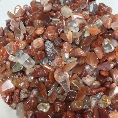 7-9mm 1000g Natural Red Rabbit Hair Tumbled Stones Pocket Stones Wholesale Reiki Healing