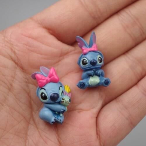 24piece 2.3cm Lilo and Stitch the cute stitch microlandschaft figures toys Lovely cartoon stitch model toys