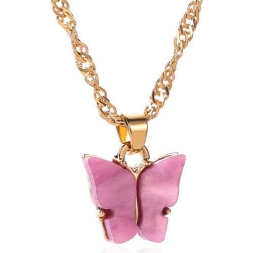 2021 fashion popular new item is acted the role of European and American summer wind web celebrity contracted butterfly necklace