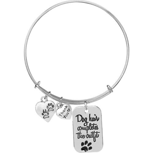 Fashion Dog Claw Pendant Bangle Dog hair completes the outfit Letter Bangle&Bracelet Adjustable