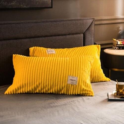 Soft Pillowcase Luxury Flannel Velvet Pillowcase 2 Pieces Pillow Cover Nordic Pillow Cases Bed Pillows 48x74cm