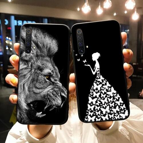 For OPPO Realme C3 case Fasion Girl Lion soft silicone Phone Case cover For Oppo realme 6 Pro 3 5 XT X X2 X50 Q C2 case Coque