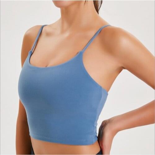 New sexy sling top fitness female chest pad breathable gym vest fitness thin coat Sexy beauty back sleeveless running vest