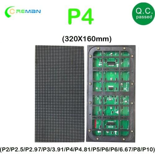 P4 smd outdoor led module 160X320mm 3in1 RGB full color LED Module High IC Referash Icn2037 5124 led panel matrix P4 P5 P6