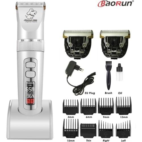 Professional Pet Dog Hair Trimmer Electric Shaver Rechargeable Pet Grooming Clipper HairRemover LCD Display Hair Cutting Machine