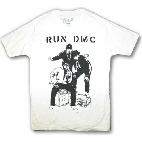 Run DMC Sketch Band Image Adult White T Shirt New Official Merch