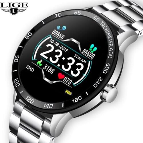 LIGE 2020 New Smart Watch Men Waterproof Sport Heart Rate Blood Pressure Fitness Tracker Smartwatch Pedometer reloj inteligente