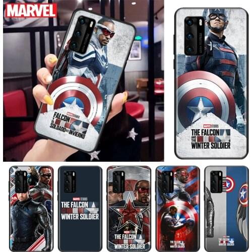The Falcon and the Winter Soldier For Huawei P Smart S Z Mate 40 RS 30 20 10 Pro Plus Lite 2019 2020 2021 Black Soft Phone Case