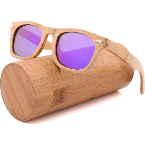 2020 Retro Handmade Bamboo Wood Sunglasses Square Ladies Polarizing UV400 Mens Polarized Driving Sunglasses For Men and Women