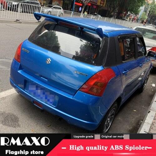 For SUZUKI Swift Spoiler 2007-2017 SUZUKI Swift High Quality QQWX ABS Material Car Rear Wing Primer Color Rear Spoiler