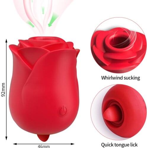 VIBRAT Rose Vibator Toy Suction Tongue Licking Silicone Sucker Stimulator Adult Sex Toys For Women VIBRAT CLITORI