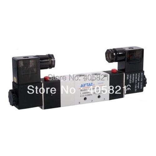 High Quality 1/4'' 4V220-08 5 Ways 2 Positions Air Control Solenoid Valve Dual Head