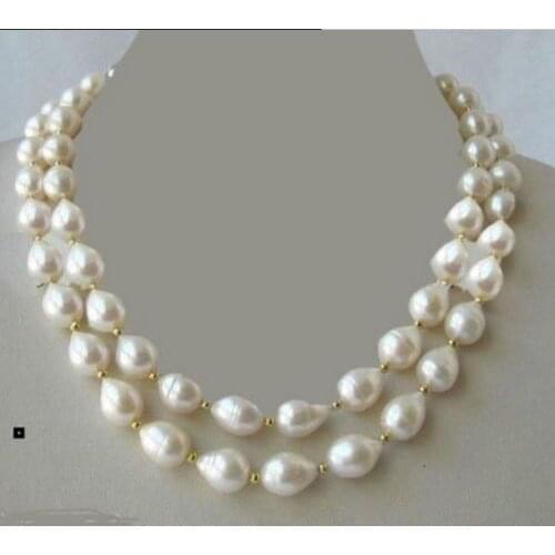 34" AAA 10-12MM REAL SOUTH SEA WHITE PEARL NECKLACE