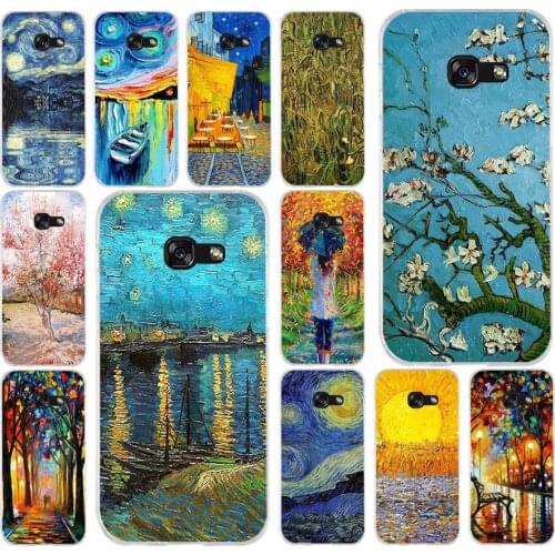 020FG Starry Sky Oil Painting Soft Silicone Tpu Cover phone Case for Samsung a3 2016 a5 2017 a6 plus a7 a8 2018 s6 7 8 9
