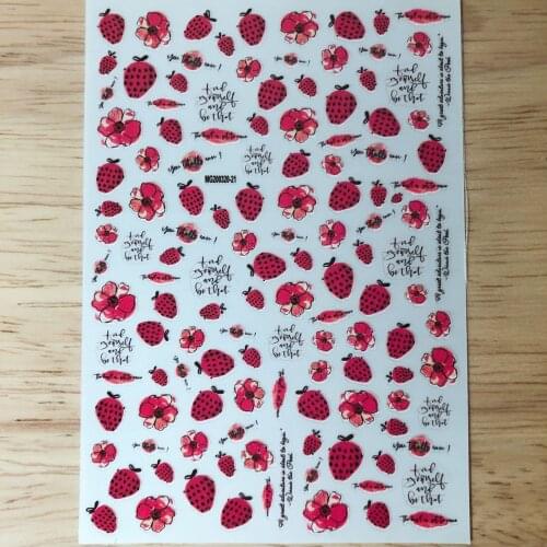 3D Nail Sticker Flower Design DIY Tips Nail Art Decoration Packaging Self Adhesive Transfer Decal Slider